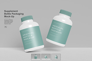Supplement Bottle Packaging Mockup