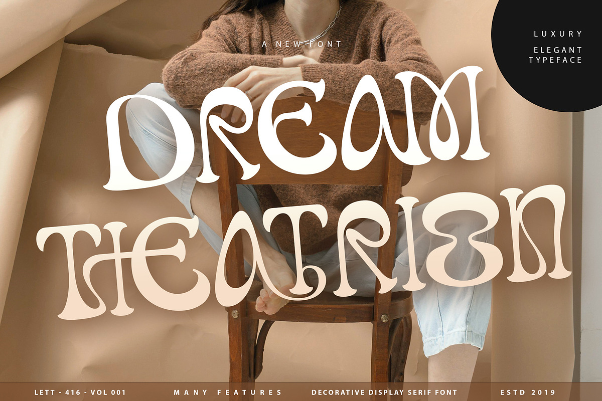 Dream Theatrion, a Serif Font by Letterara (Photo 1 of 14)