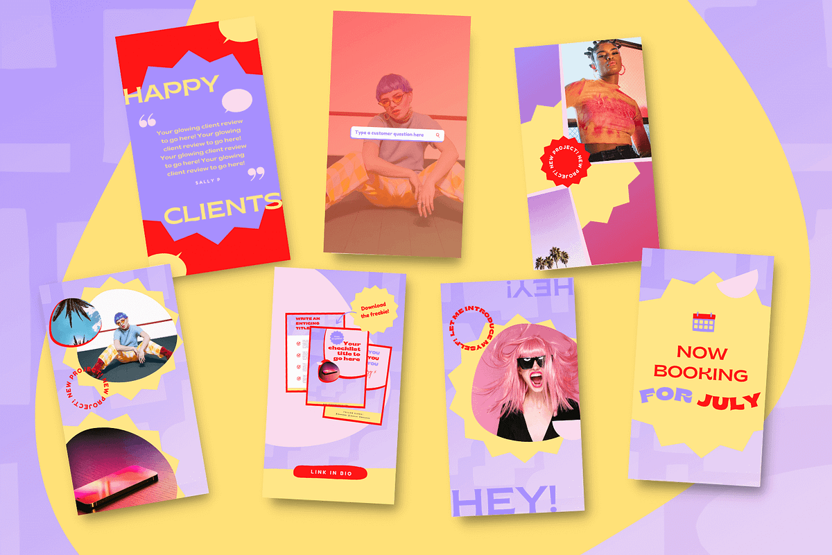 Bright Instagram Story Templates, a Social Media Template by Kurly Creative (Photo 6 of 11)