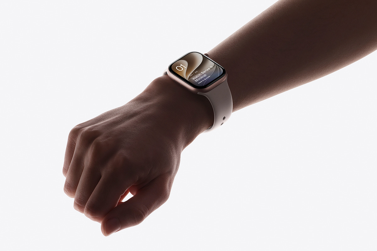24 Watch Series 11 in Hand Mockups, a Wearable Device Mockup by Asylab (Photo 39 of 107)
