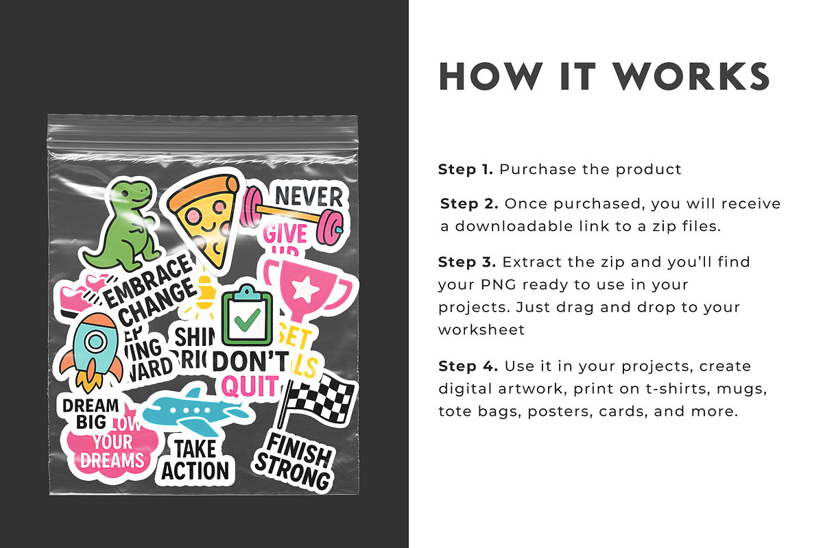 Cool Motivational Stickers, an Object Graphic by Nina Shaw (Photo 6 of 10)