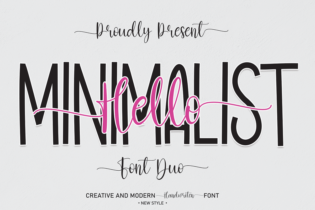Hello Minimalist | Font Duo, a Script Font by Scratchones (Photo 1 of 8)