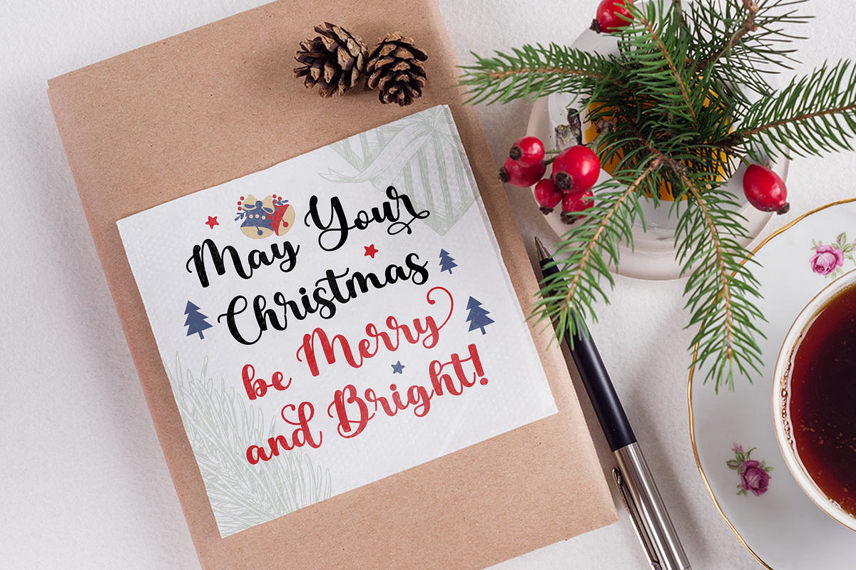 Christmas Garland, a Handwritten Font by Mozatype (Photo 4 of 10)