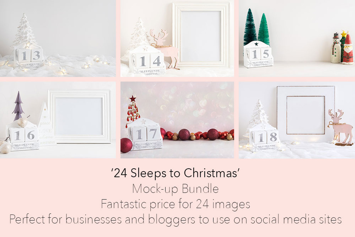 24 Christmas styled mockup images, a Print Template by Plums Pixel Love (Photo 4 of 5)