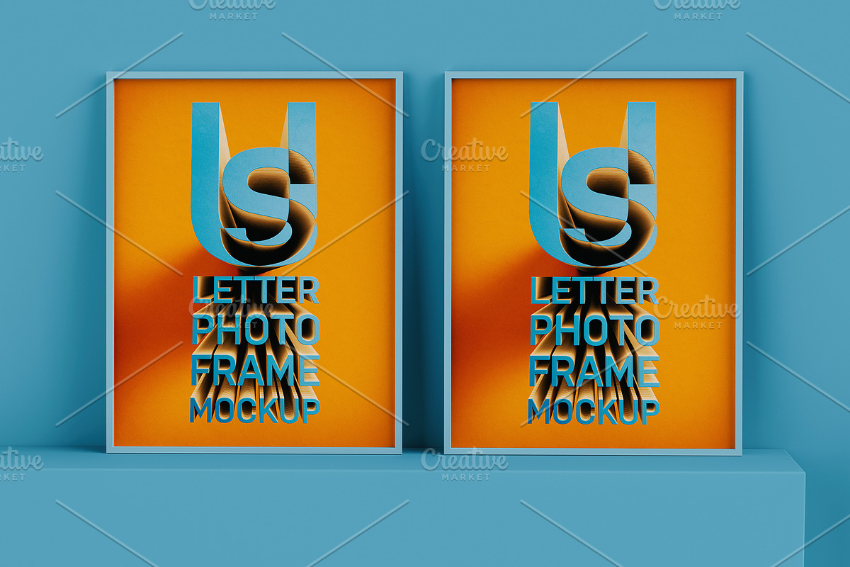 US Letter Frame Mockup Set, an Advertising Mockup by Black Cat Studio (Photo 4 of 5)