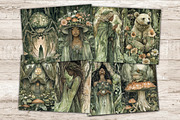 Green Witch Junk Journal Paper, a Person Illustration by GlamArtZhanna (Thumbnail 4 of 10)