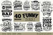 Funny SVG bundle 40 designs, an Illustration by BlackCatsMedia (Thumbnail 2 of 5)