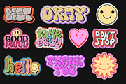 GROOVY STICKERS PACK VECTOR DESIGN, an Object Graphic by craftlove (Thumbnail 4 of 5)