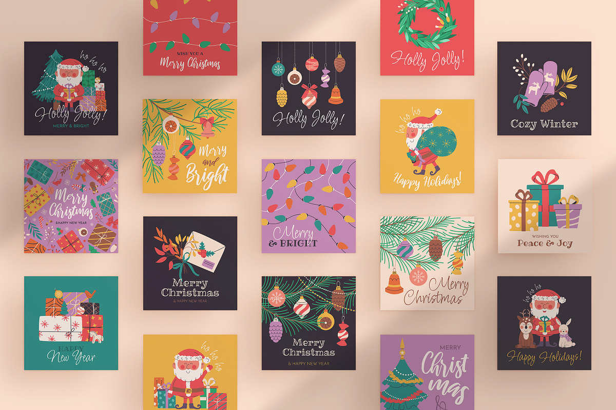 Retro Cheer: 40 Christmas Wall Art, a Seasonal Illustration by IuliiaSavko (Photo 6 of 11)