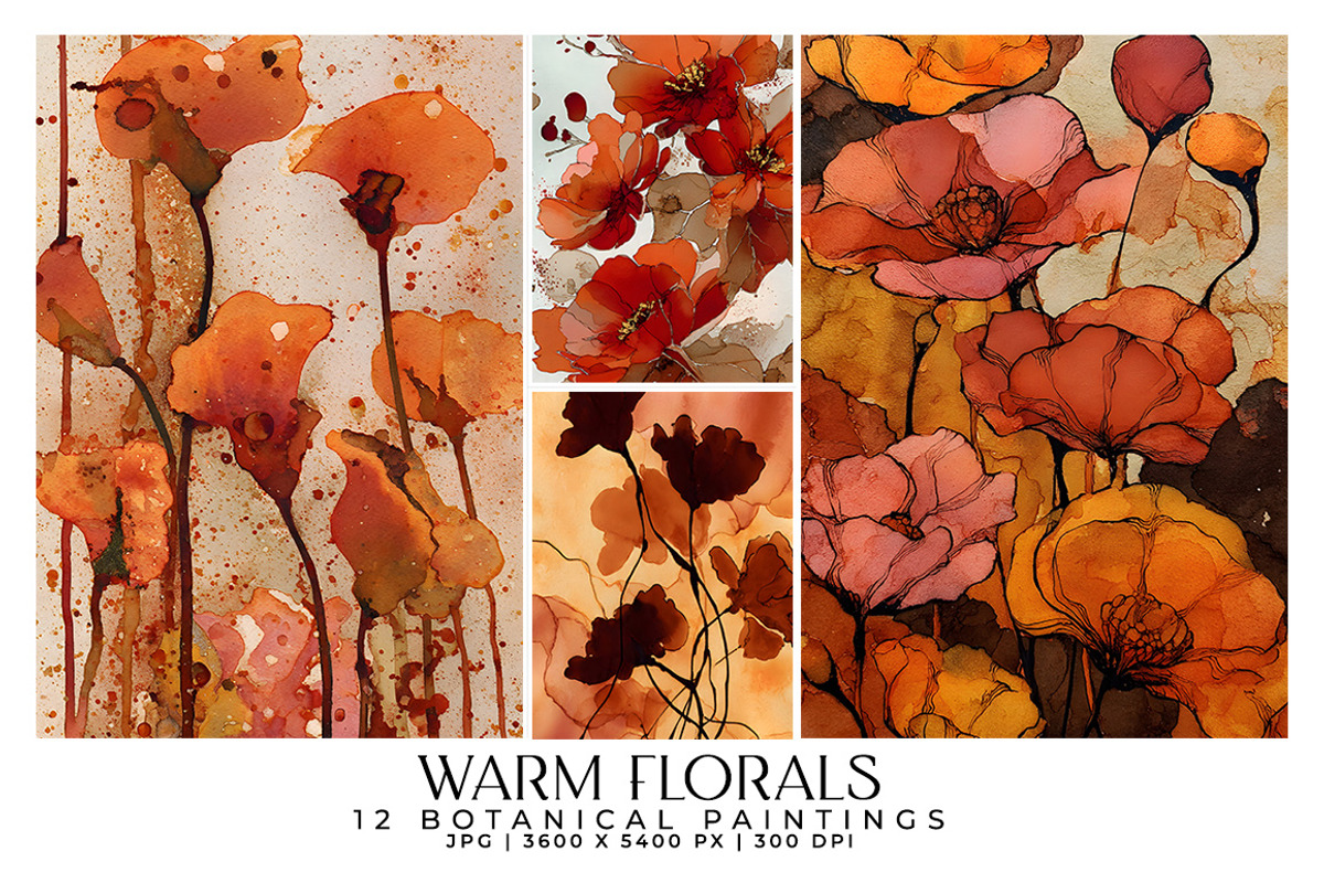 Warm Florals, a Decorative Illustration by Digital Art Creations (Photo 3 of 7)