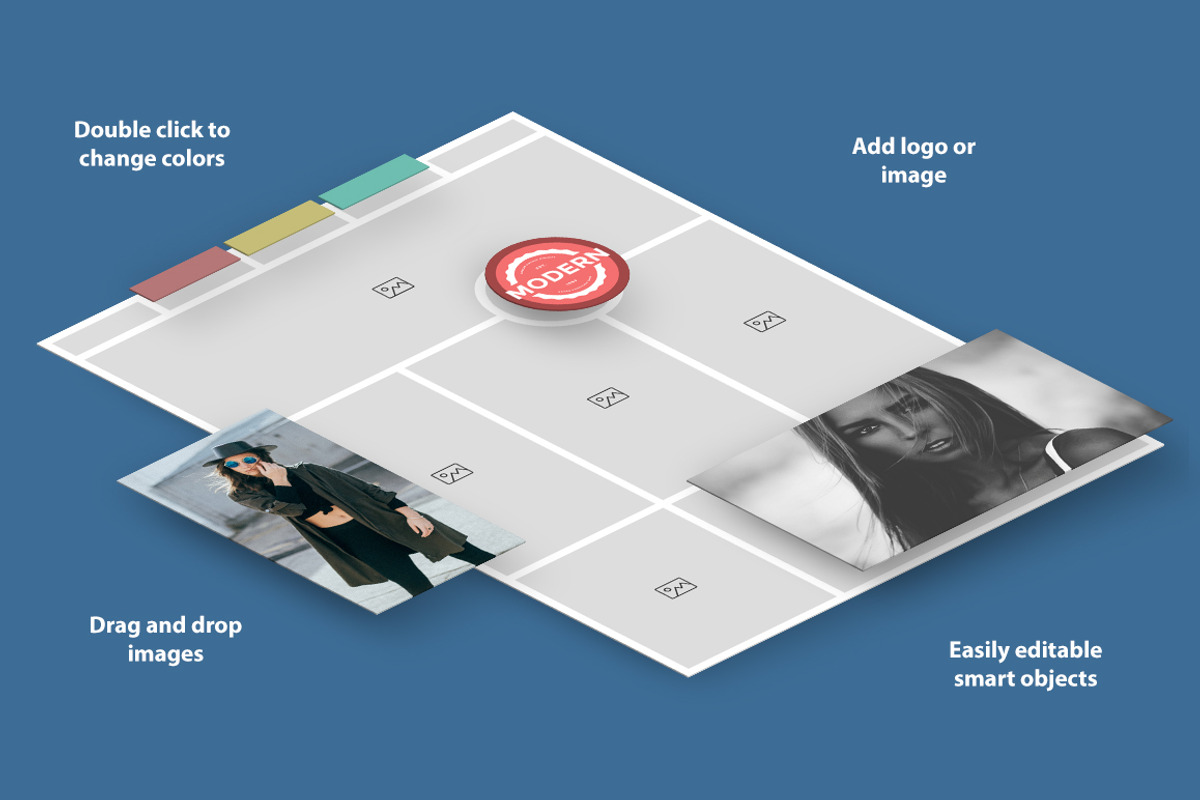 Mood Board Templates, a Books & Magazine Mockup by Web Donut (Photo 3 of 7)