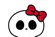 Kawaii Skull with Bow SVG, an Illustration by TheHitShop (Thumbnail 2 of 3)