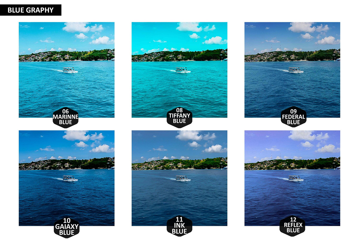 12 Blue Graphy Photoshop Actions, an Action Add-On by Hue Palettte Studio (Photo 6 of 9)