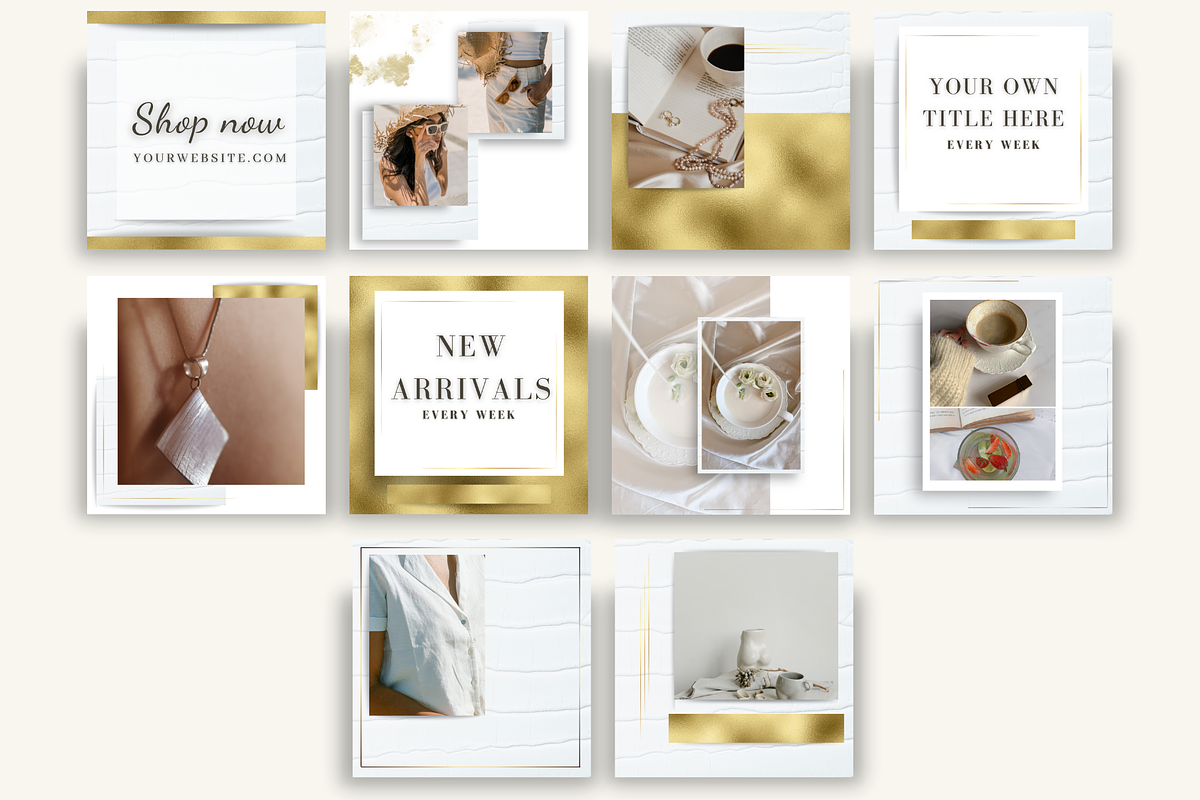 White and Gold Instagram Template, a Social Media Template by Innova Studio (Photo 9 of 10)
