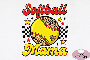 Softball Mama PNG, an Illustration by Daily.Designs