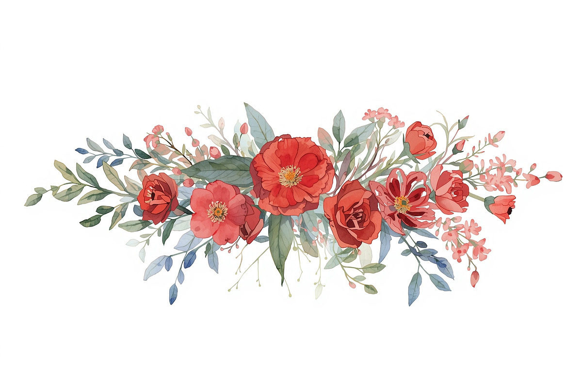 Spring Watercolor Flowers, an Illustration by jahid234 (Photo 6 of 15)