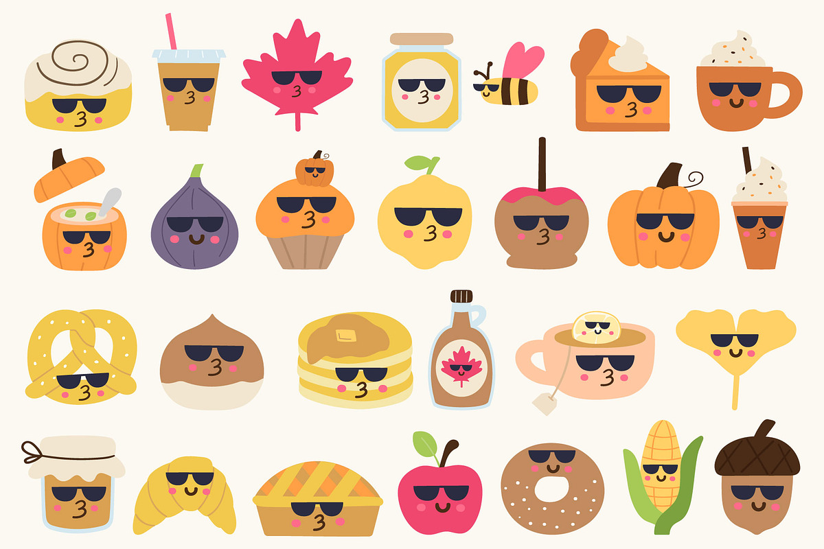 Cozy & Cool Autumn Bundle, a Food Illustration by cutelevindesign (Photo 3 of 7)