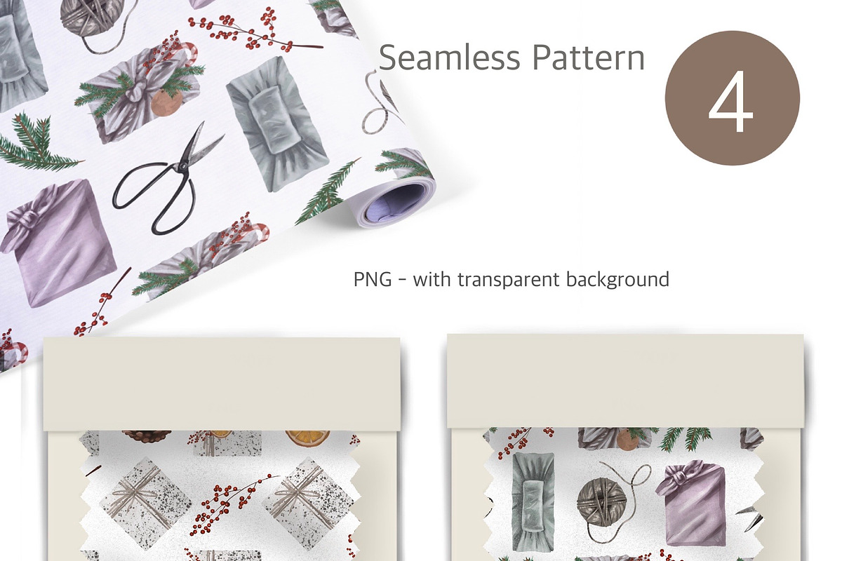 Gift Box DIY Watercolor Clipart, a Decorative Illustration by NNclipart (Photo 6 of 6)