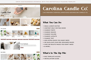 Carolina Candle Co. Wix Template