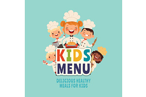 Kids menu. design template with, a Food Illustration by Onyx