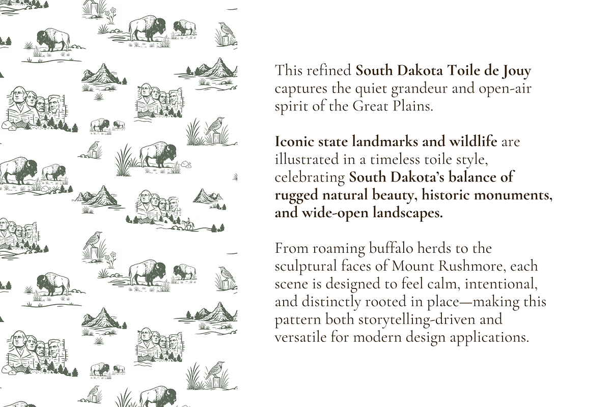 South Dakota Toile de Jouy Pattern, a Pattern Graphic by Hughes Studio (Photo 3 of 8)