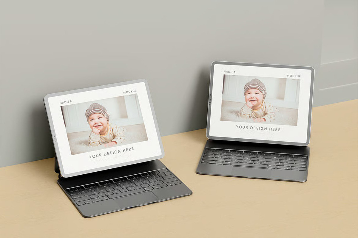 iPad With Keyboard Mockup, an iPad Mockup by zpackcreative (Photo 3 of 5)