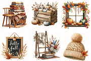 Watercolor Cozy Autumn Clipart, an Illustration by OK Design (Thumbnail 5 of 5)