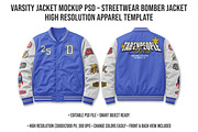 Varsity Jacket Mockup PSD Editable, a Hoody Mockup by std.badboy (Thumbnail 1 of 4)