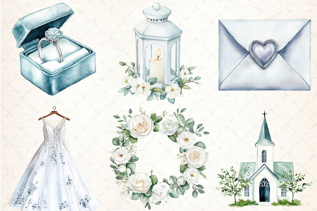 White Wedding Day Clipart, an Illustration by DreamCafeArt (Photo 4 of 7)