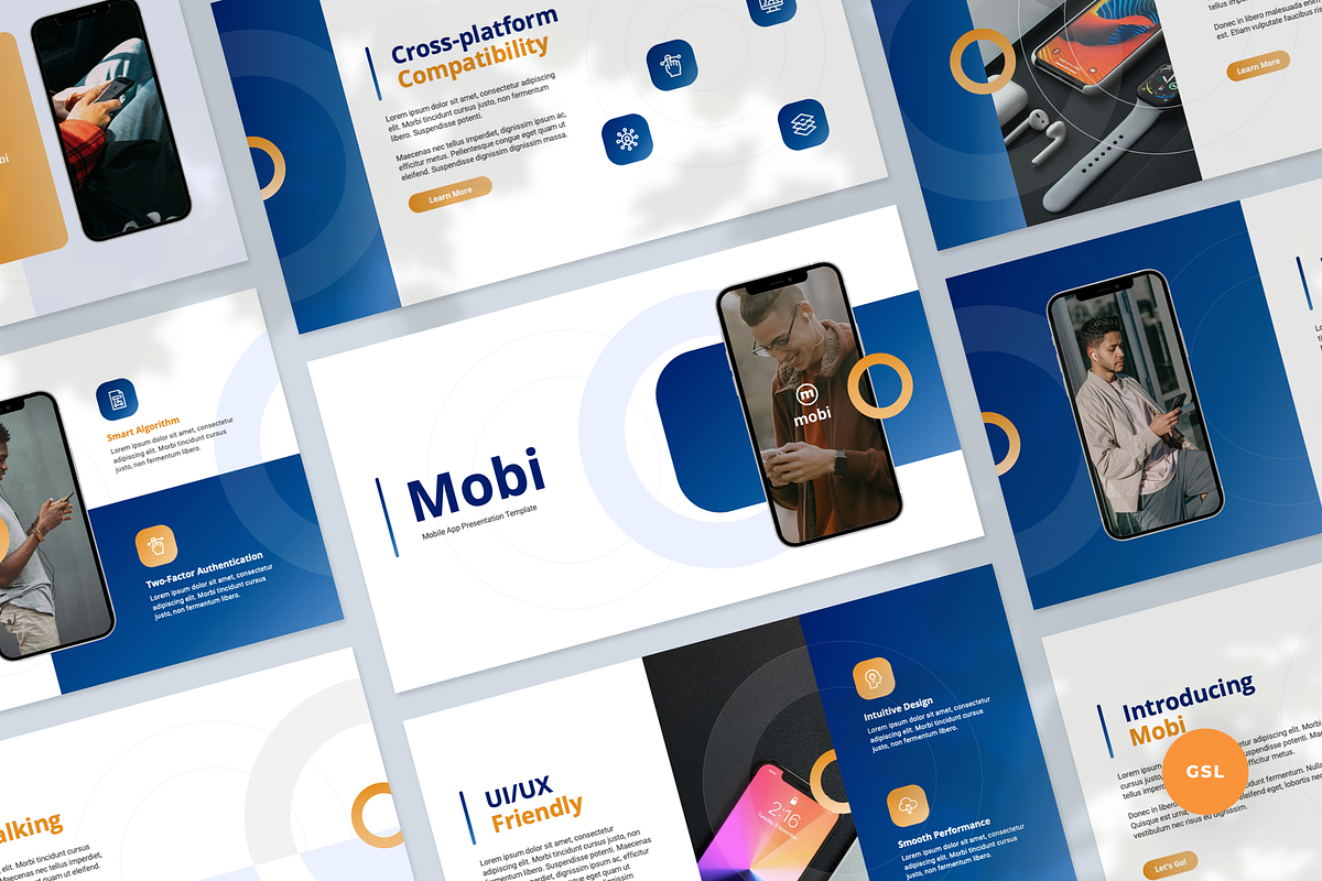 Mobile App Slides Template, a Presentation Template by Flat Icons