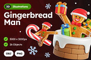 Gingerbread Man 3D Icons, a Characters & Person 3D Model by Rakata Studio (Thumbnail 1 of 7)