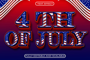 4 Th Of July Editable Text Effect