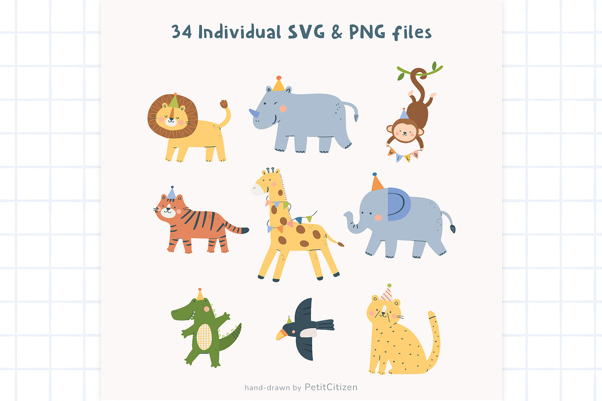 Wild Birthday Party Animals, an Animal Illustration by Petit Citizen Design (Photo 2 of 8)
