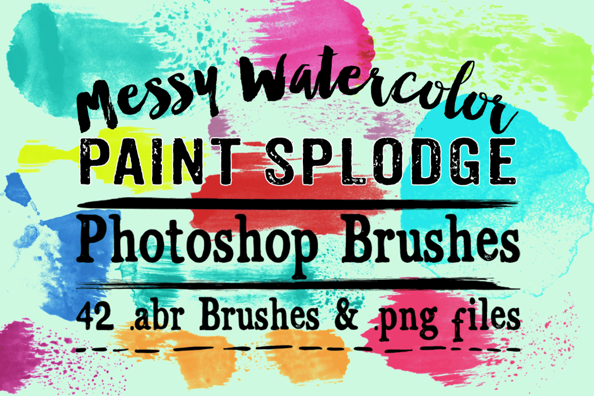 Messy Watercolor Splodge PS Brushes, a Brush Add-On by Clikchic Designs (Photo 1 of 4)