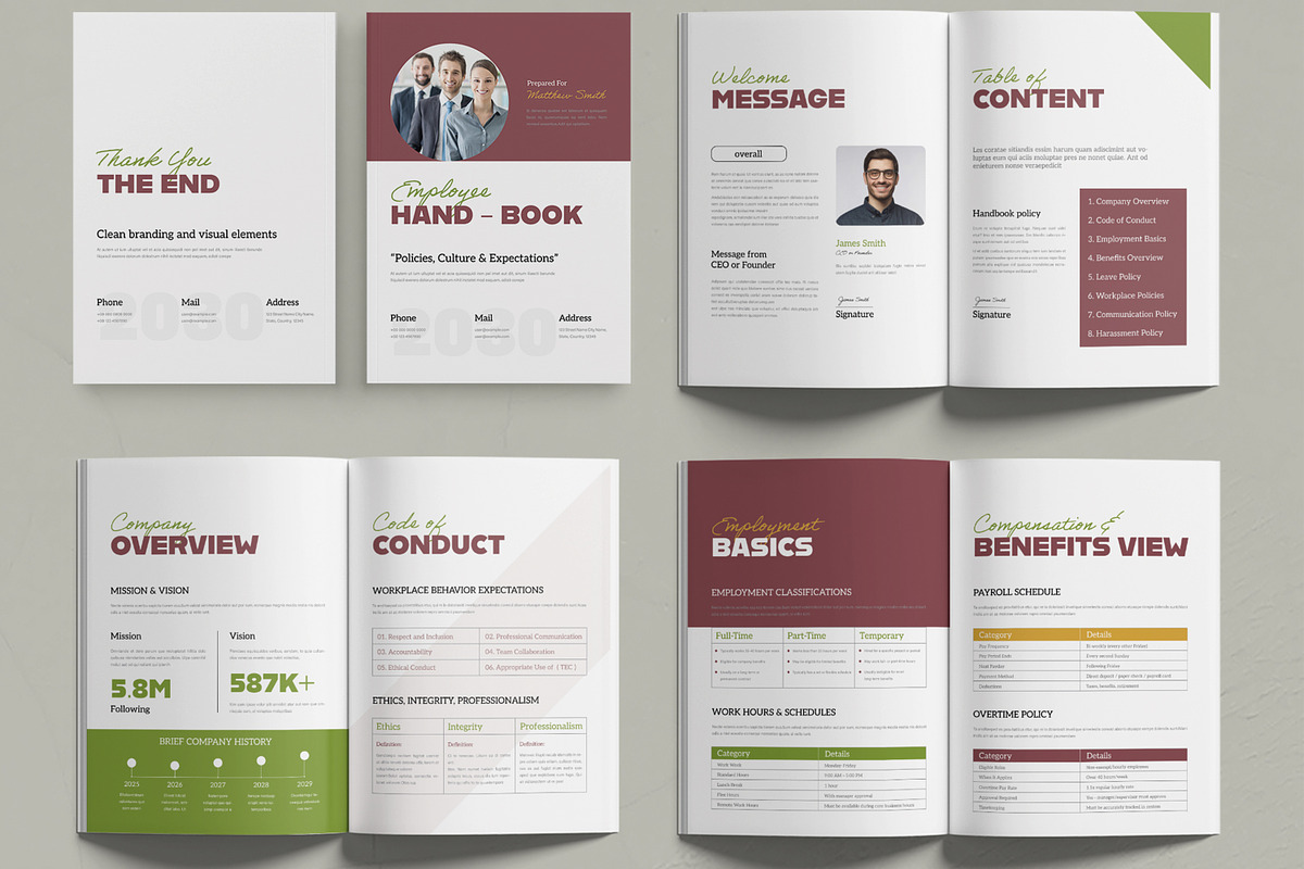Editable Employee Handbook Design preview 2