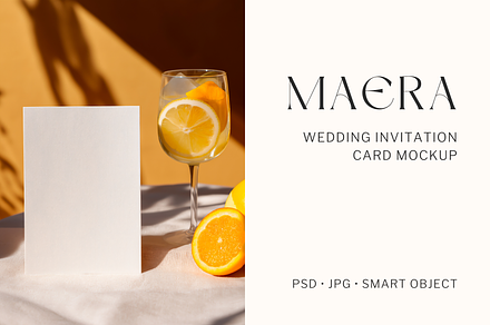 Citrus Wedding Invitation Mockup 5x7