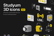 Studyum 3D icons, an Outline Icon by Goicons (Thumbnail 1 of 6)