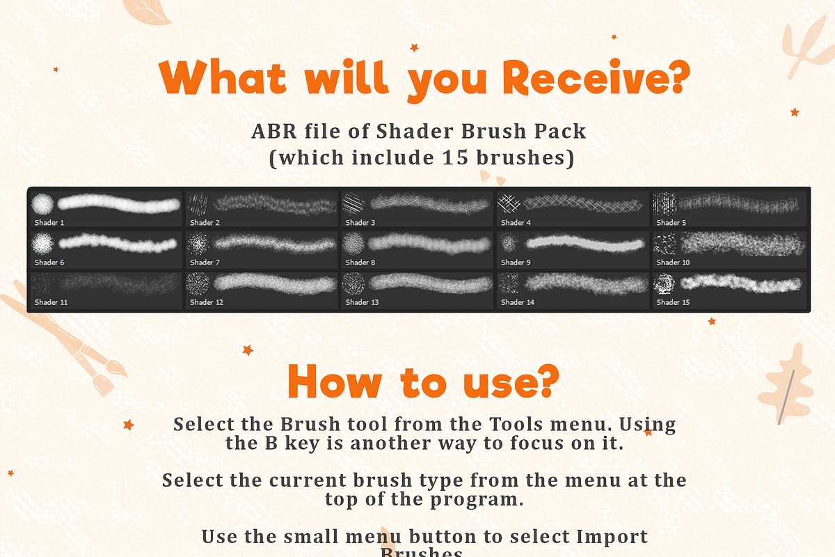 15 Photoshop Shader Brushes, a Brush Add-On by Velo Graphic Studio (Photo 9 of 9)