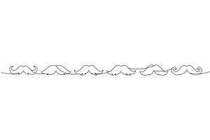 Set of moustache continuous line, an Object Illustration by GraphiShop