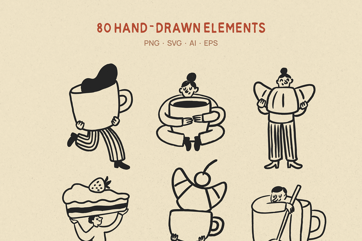 Coffee & Café Illustrations, a Food Illustration by happpydesign (Photo 6 of 12)