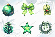 Chic Neon Green Christmas Clipart, an Illustration by designcity5 (Thumbnail 3 of 5)