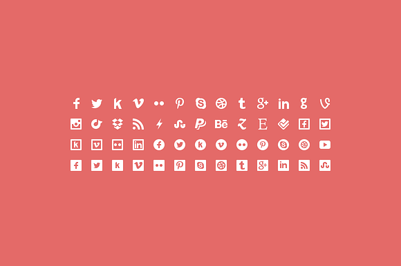 Flaticons Social 52 Icons Font