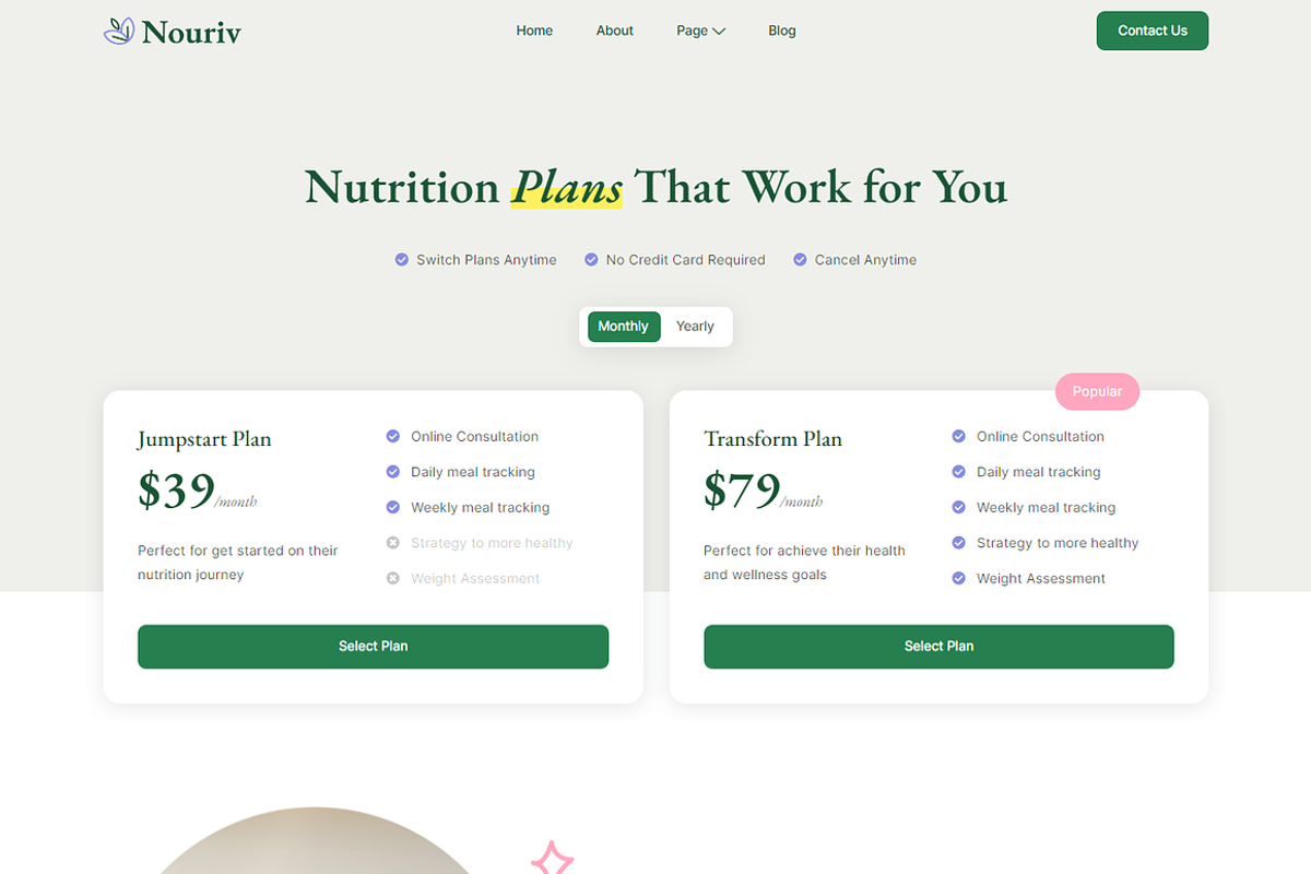 Nutrition Coach & Nutritionist Theme, a Landing Page Template by Design Spade (Photo 5 of 7)