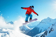 Snowboarder Mountain Air Stock Photo, a Sports & Recreation Photo by Aura Canyon HQ (Thumbnail 1 of 9)