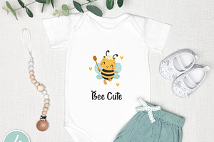 Cute Bees Clipart Set