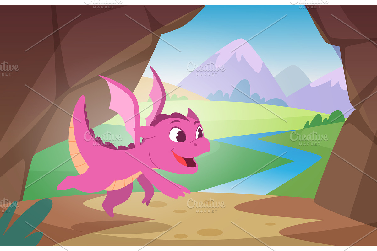 Dragon background. Fairytale, an Animal Illustration by Onyx