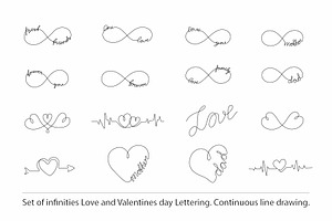 Set of Infinities Love and Lettering, a Decorative Illustration by Anastasiia_Dzhioeva