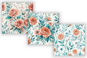 Turquoise Peach Blossom Pattern, a Pattern Graphic by FloridPrintables (Thumbnail 4 of 8)