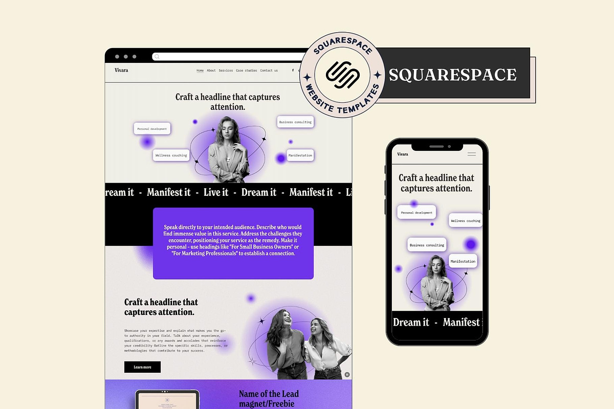 Squarespace website template, a Squarespace Template by Ciel Lumiere (Photo 6 of 11)