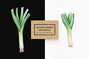 Watercolor Green Vegetables, an Object Graphic by Kotulska (Thumbnail 3 of 3)